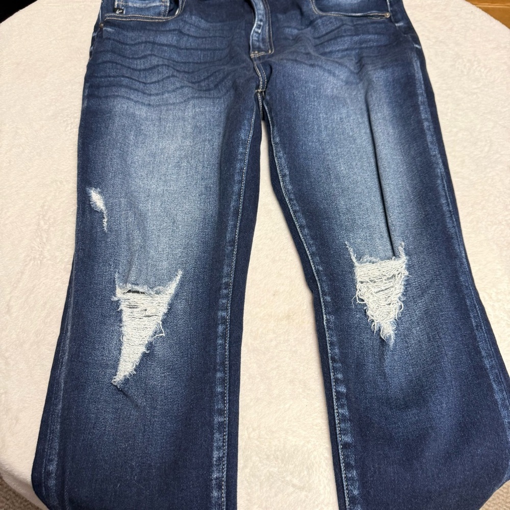 KanCan from Maurice’s size 31 Dark Blue Skinny Jeans distressed knees - Picture 6 of 10